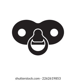 Plantilla de diseño de ilustración de icono de línea vector de pacificador para bebé.