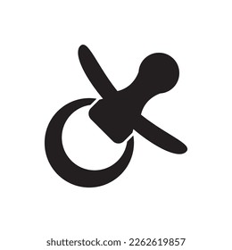 Plantilla de diseño de ilustración de icono de línea vector de pacificador para bebé.