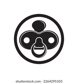 Baby pacifier line vector icon illustration design template.