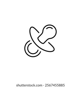 Baby pacifier linear icon. Thin line customizable illustration. Contour symbol. Vector isolated outline drawing. Editable stroke