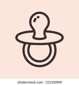 Baby Pacifier Minimalistic Flat Line Stroke Icon Pictogram Symbol