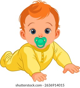 baby with pacifier in mouth no background