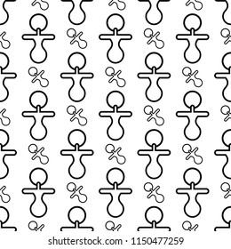 Baby Pacifier, Nipple Seamless Pattern Vector Art Illustration