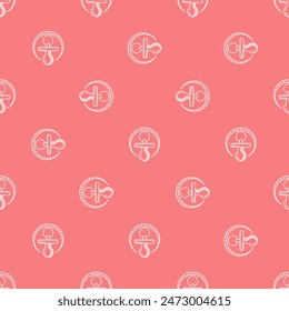 Baby Pacifier, Nipple Seamless Pattern Vector Art Illustration