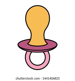 baby pacifier on white background vector illustration