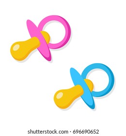 Baby pacifier on white background