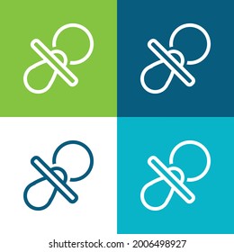 Esquema de pacificador para bebés Plano de cuatro colores mínimo conjunto de iconos