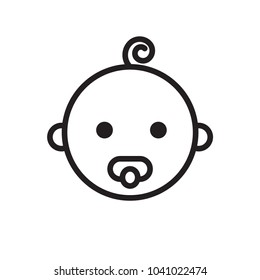 Baby   With Pacifier Outline Icon Style Design