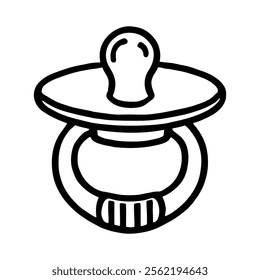 Baby pacifier outline icon symbol.