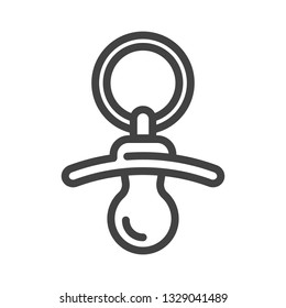 Baby pacifier outline icon. Vector illustration.