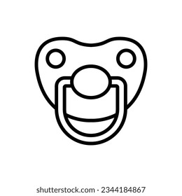 Baby Pacifier Outline Icon Vector Illustration