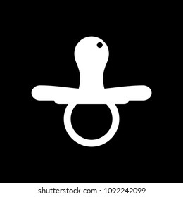 Baby pacifier outline vector icon