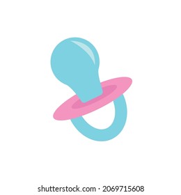 Bebé pacificador de azul rosado. Ilustración del vector
