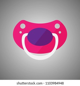 Baby pacifier pink flat vector illustration isolated. Vector illustration EPS 10.