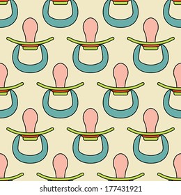 Baby Pacifier Seamless Pattern