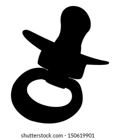baby pacifier silhouette vector