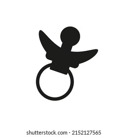 baby pacifier silhouette vector isolated