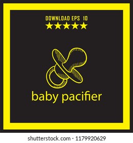 baby pacifier sketch vector icon