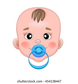 Baby with pacifier. Baby smile
