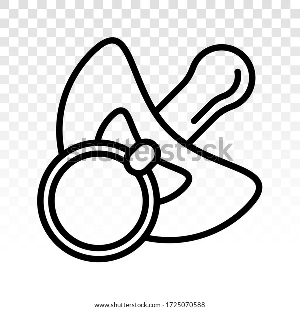 baby pacifier / baby soother - line art icon\
on a transparent\
background