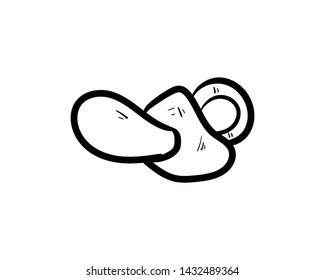 Baby pacifier vector doodle vector hand drawing