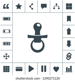 Baby pacifier vector icon.
