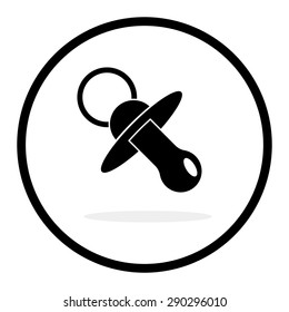 Baby pacifier vector icon