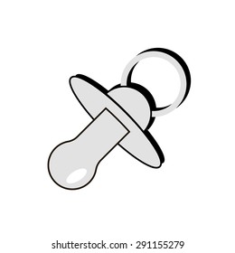 Baby pacifier vector icon