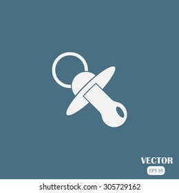 Baby pacifier vector icon