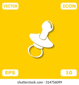 Baby pacifier vector icon.
