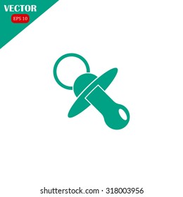 Baby pacifier vector icon