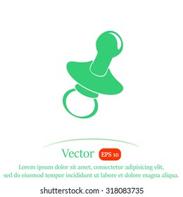 Baby pacifier vector icon.