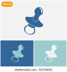 Baby pacifier vector icon.