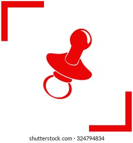 Baby pacifier vector icon.