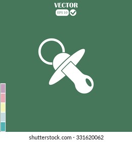 Baby pacifier vector icon