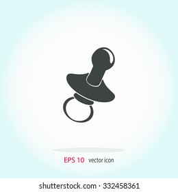 Baby pacifier vector icon.