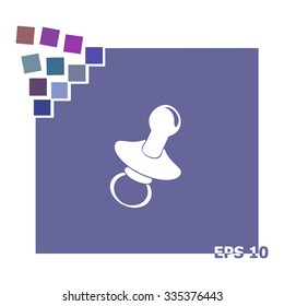 Baby pacifier vector icon.
