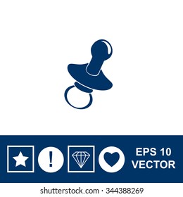 Baby pacifier vector icon.