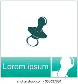 Baby pacifier vector icon.