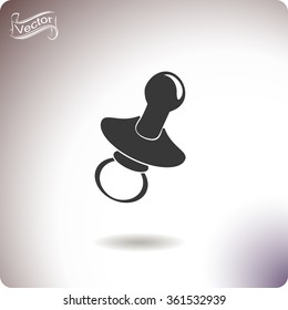 Baby pacifier vector icon.