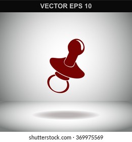Baby pacifier vector icon.