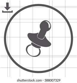 Baby pacifier vector icon.