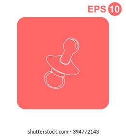 Baby pacifier vector icon.