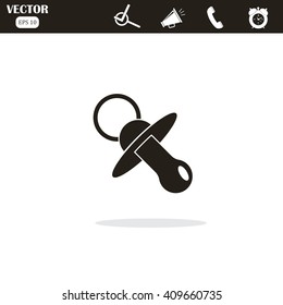 Baby pacifier vector icon