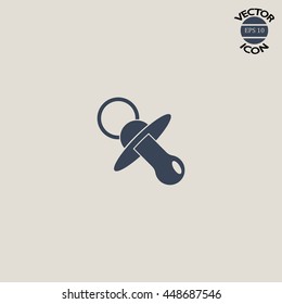Baby pacifier vector icon