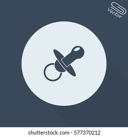 Baby pacifier vector icon