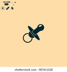 Baby pacifier vector icon