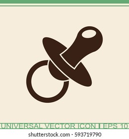 Baby pacifier vector icon.