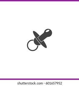 Baby pacifier vector icon