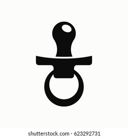 Baby pacifier vector icon.